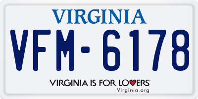 VA license plate VFM6178