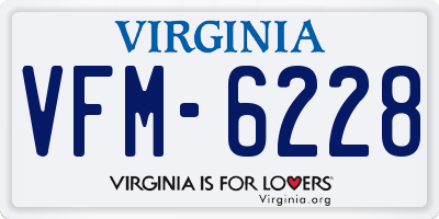 VA license plate VFM6228