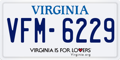 VA license plate VFM6229