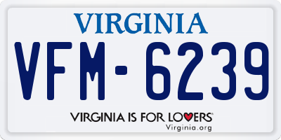 VA license plate VFM6239