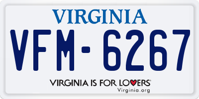 VA license plate VFM6267