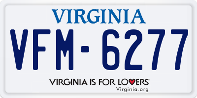 VA license plate VFM6277