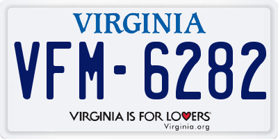 VA license plate VFM6282