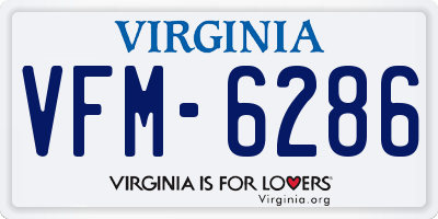 VA license plate VFM6286