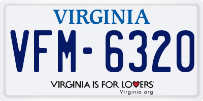 VA license plate VFM6320