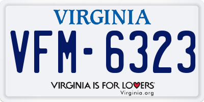 VA license plate VFM6323