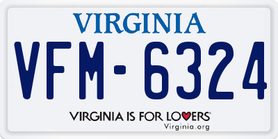 VA license plate VFM6324