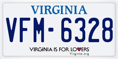 VA license plate VFM6328