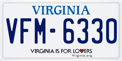 VA license plate VFM6330
