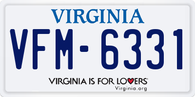 VA license plate VFM6331