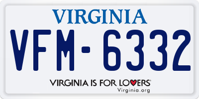VA license plate VFM6332