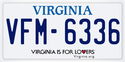 VA license plate VFM6336