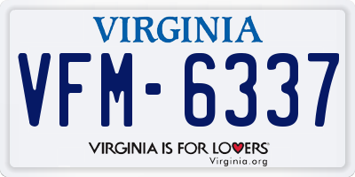 VA license plate VFM6337