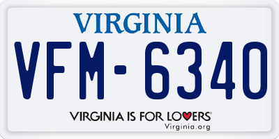 VA license plate VFM6340
