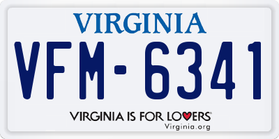 VA license plate VFM6341