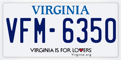 VA license plate VFM6350