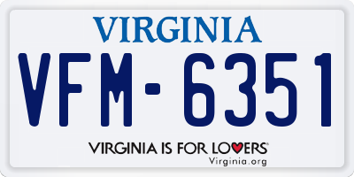 VA license plate VFM6351