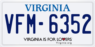 VA license plate VFM6352