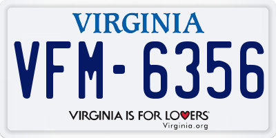 VA license plate VFM6356