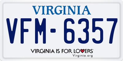 VA license plate VFM6357