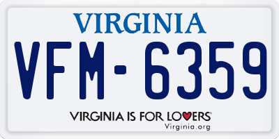 VA license plate VFM6359
