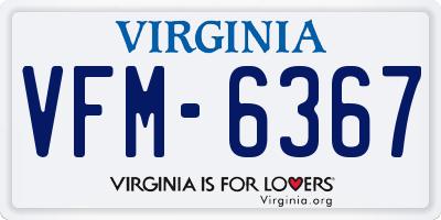 VA license plate VFM6367
