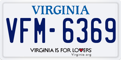 VA license plate VFM6369