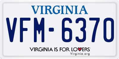 VA license plate VFM6370