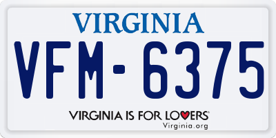 VA license plate VFM6375