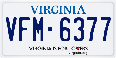 VA license plate VFM6377