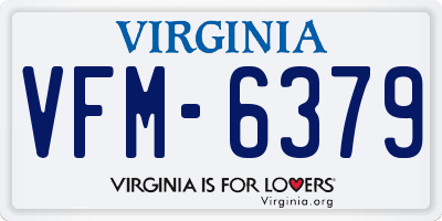 VA license plate VFM6379