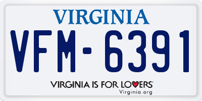 VA license plate VFM6391
