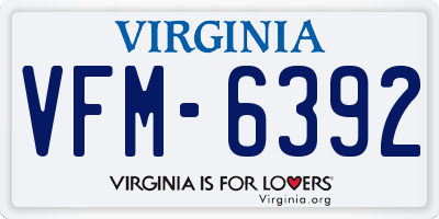 VA license plate VFM6392