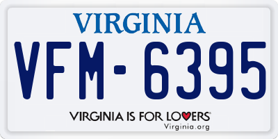 VA license plate VFM6395