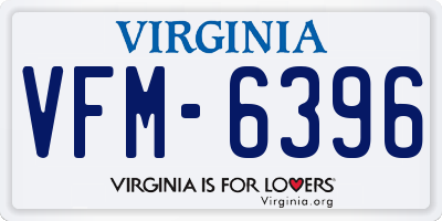 VA license plate VFM6396