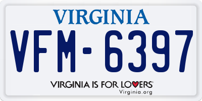 VA license plate VFM6397
