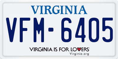 VA license plate VFM6405