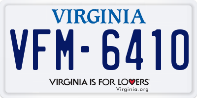VA license plate VFM6410