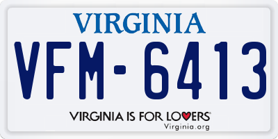 VA license plate VFM6413