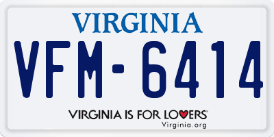 VA license plate VFM6414