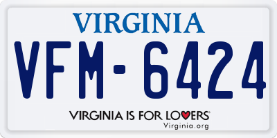 VA license plate VFM6424