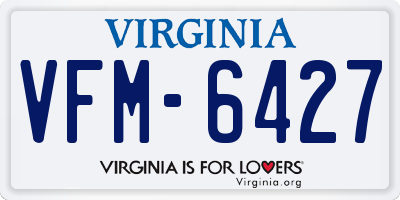 VA license plate VFM6427