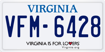 VA license plate VFM6428