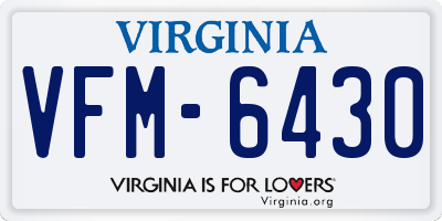 VA license plate VFM6430