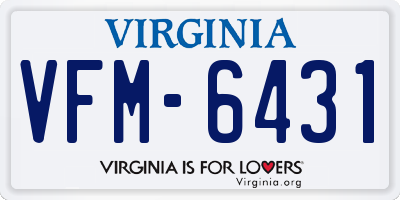 VA license plate VFM6431