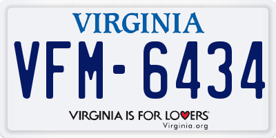 VA license plate VFM6434