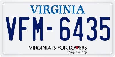VA license plate VFM6435