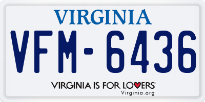 VA license plate VFM6436