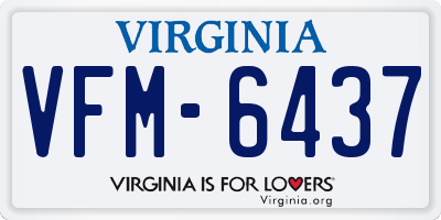 VA license plate VFM6437