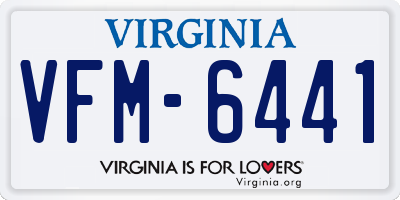 VA license plate VFM6441